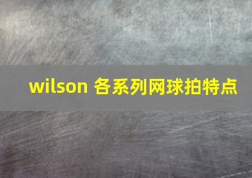 wilson 各系列网球拍特点